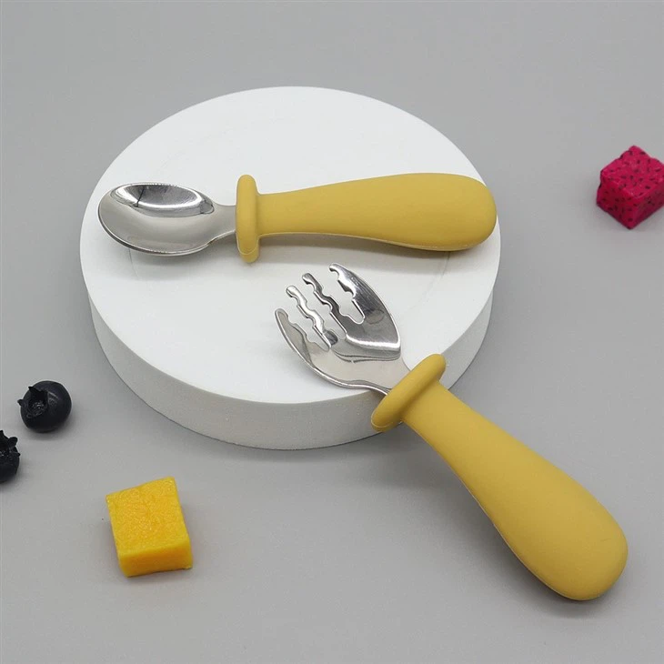 yellow baby spoon set